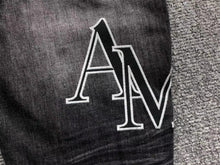 Carregar imagem no visualizador da galeria, Calça Amiri Jeans Preto/Cinza Logo Preto