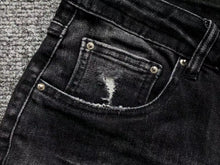 Carregar imagem no visualizador da galeria, Calça Amiri Jeans Preto/Cinza Logo Preto