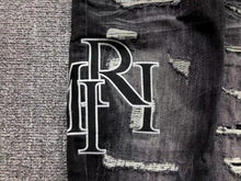 Carregar imagem no visualizador da galeria, Calça Amiri Jeans Preto/Cinza Logo Preto