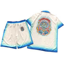 Carregar imagem no visualizador da galeria, Conjunto Casablanca Seda Azul/Branco
