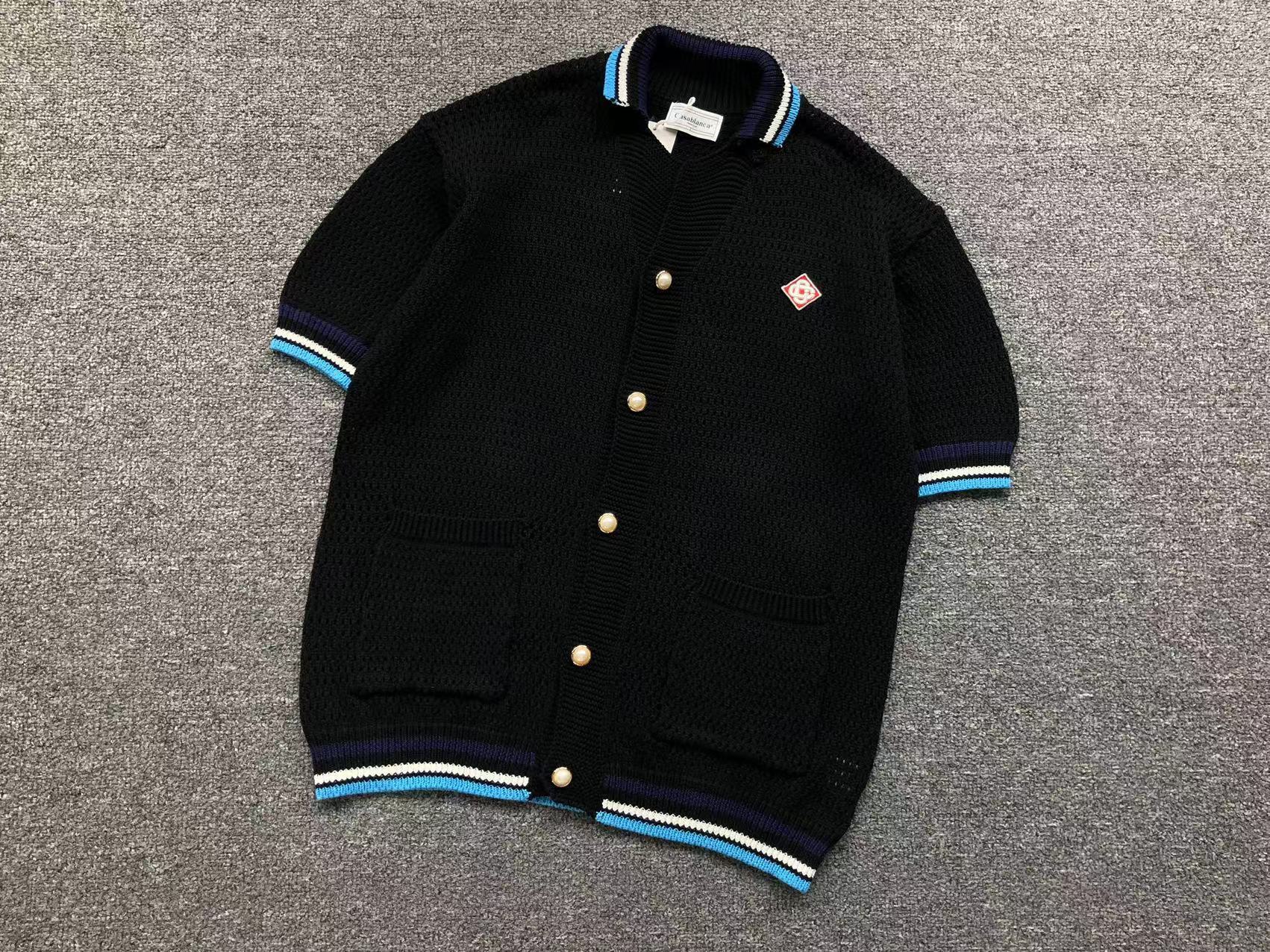 Conjunto Casablanca  Crochê Preto/Azul