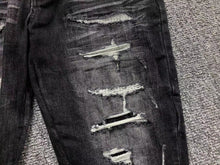 Carregar imagem no visualizador da galeria, Calça Amiri Jeans Preto/Cinza  Logo  Preto
