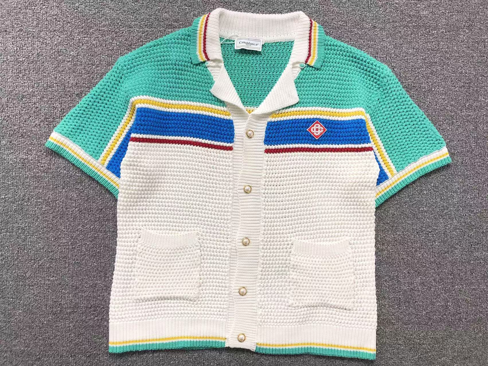 Conjunto Casablanca Crochê Branco/Verde/Azul