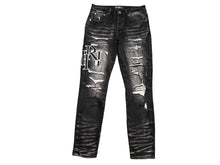 Carregar imagem no visualizador da galeria, Calça Amiri Jeans Preto/Cinza  Logo  Preto
