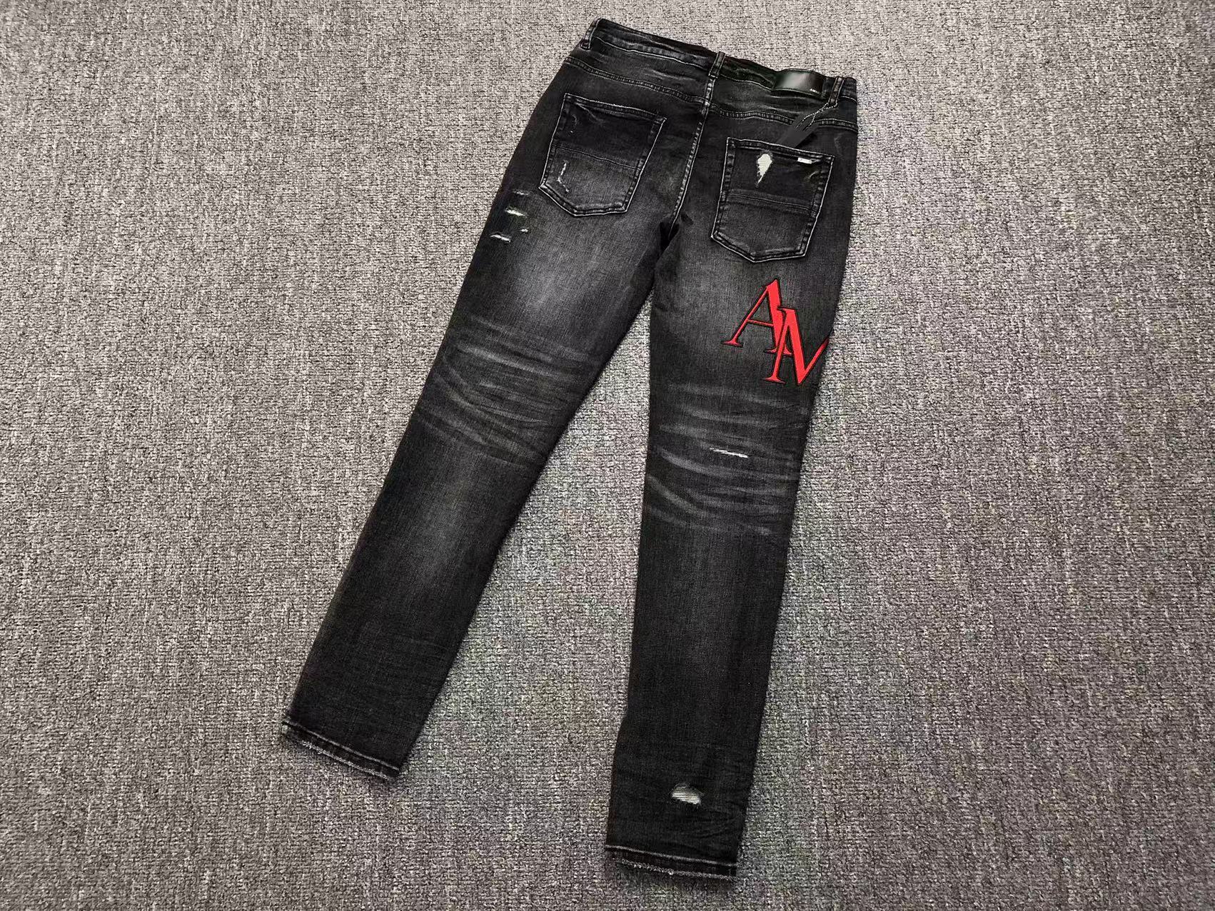 Calça Amiri Jeans  Logo Vermelho